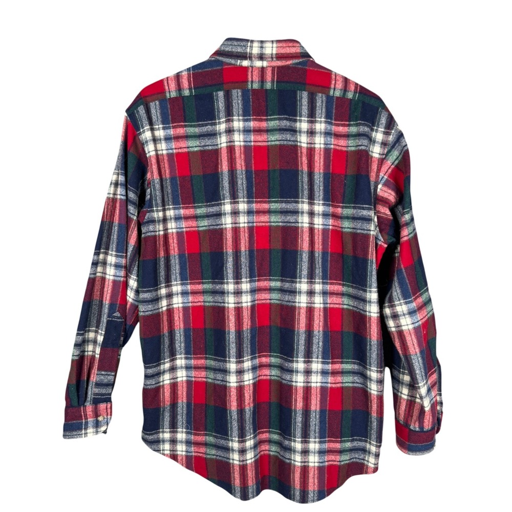 Pendleton Flannel Shirt Mens Large Red Plaid 100%‎ Virgin Wool Button Down USA - Picture 5 of 11